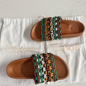 Chloé Multicolor Braided Sandals - size 41